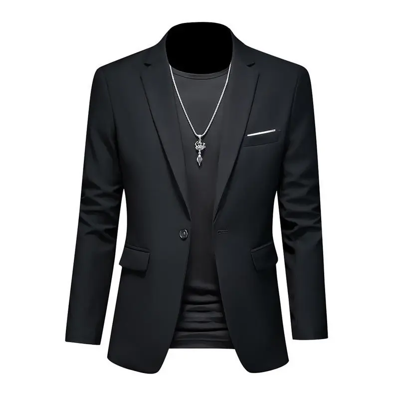 Thumbnail: Men’s High-End Casual Blazer - Solid Color Formal Suit Jacket