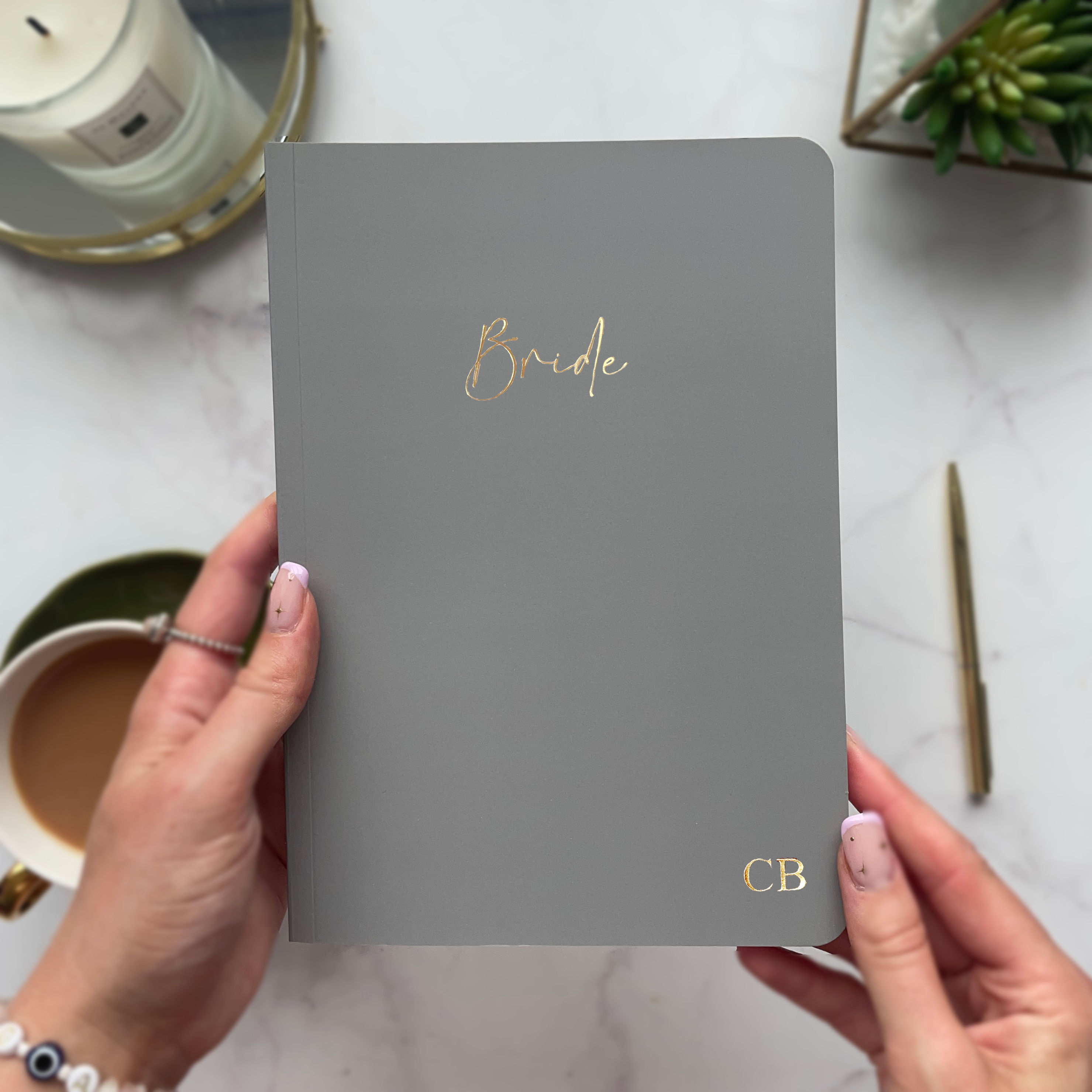 Personalised Bridal Softcover Notebook - Grey