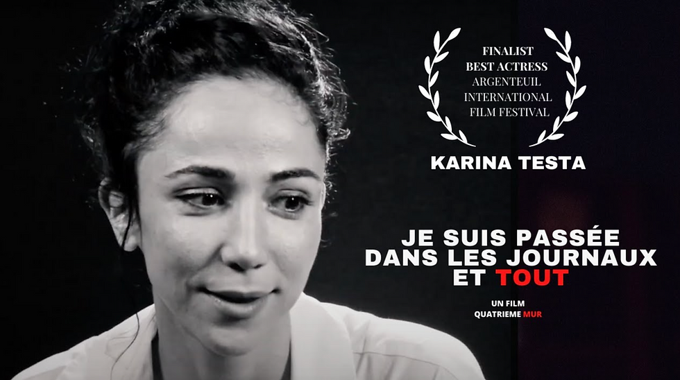 Prix d'interprétation pour Karina Testa