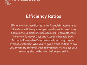 FINANCIAL BASICS: EFFICIENCY RATIOS