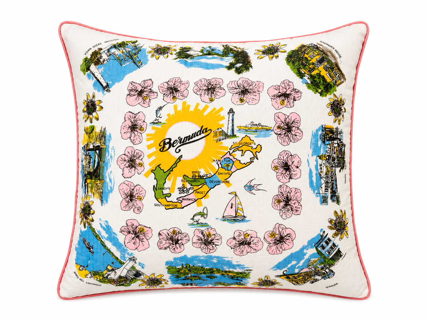 Vintage Bermuda Scarf Pillow