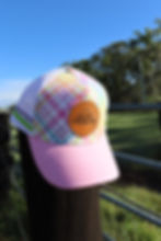 Pink Gingham trucker cap