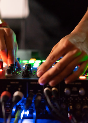 DJ playing at a music event
