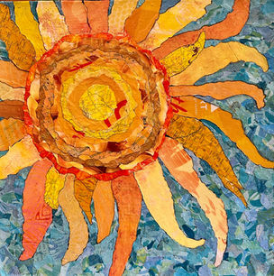 Here comes the sun torn paper collage brighter days coming in the future