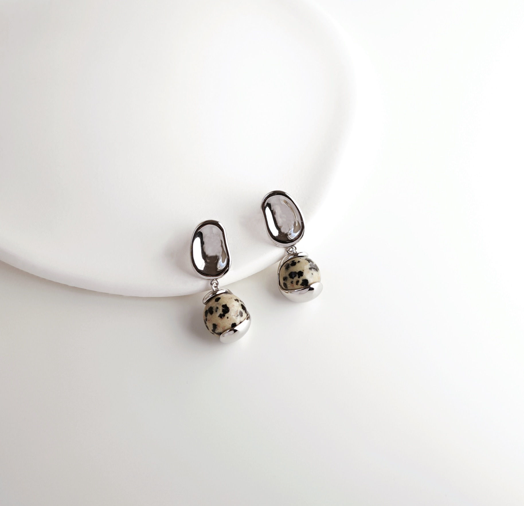 Dalmatian Jasper Earring