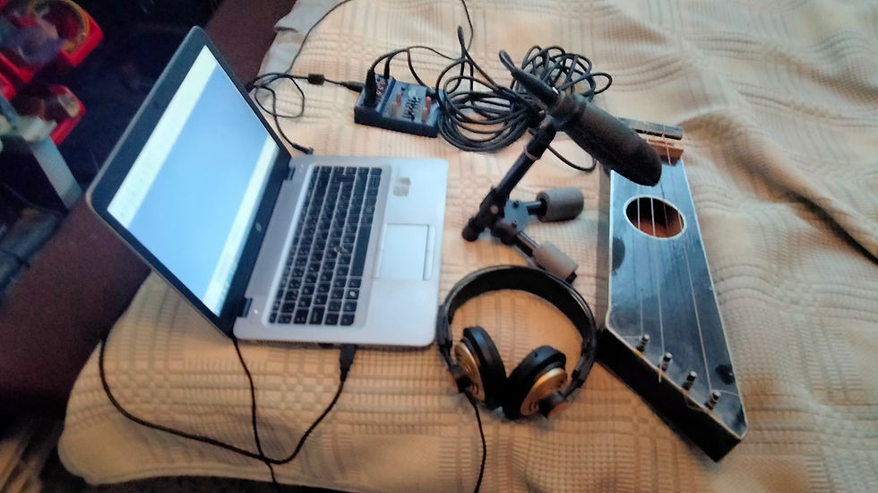 The recording setup for the game soundtrack