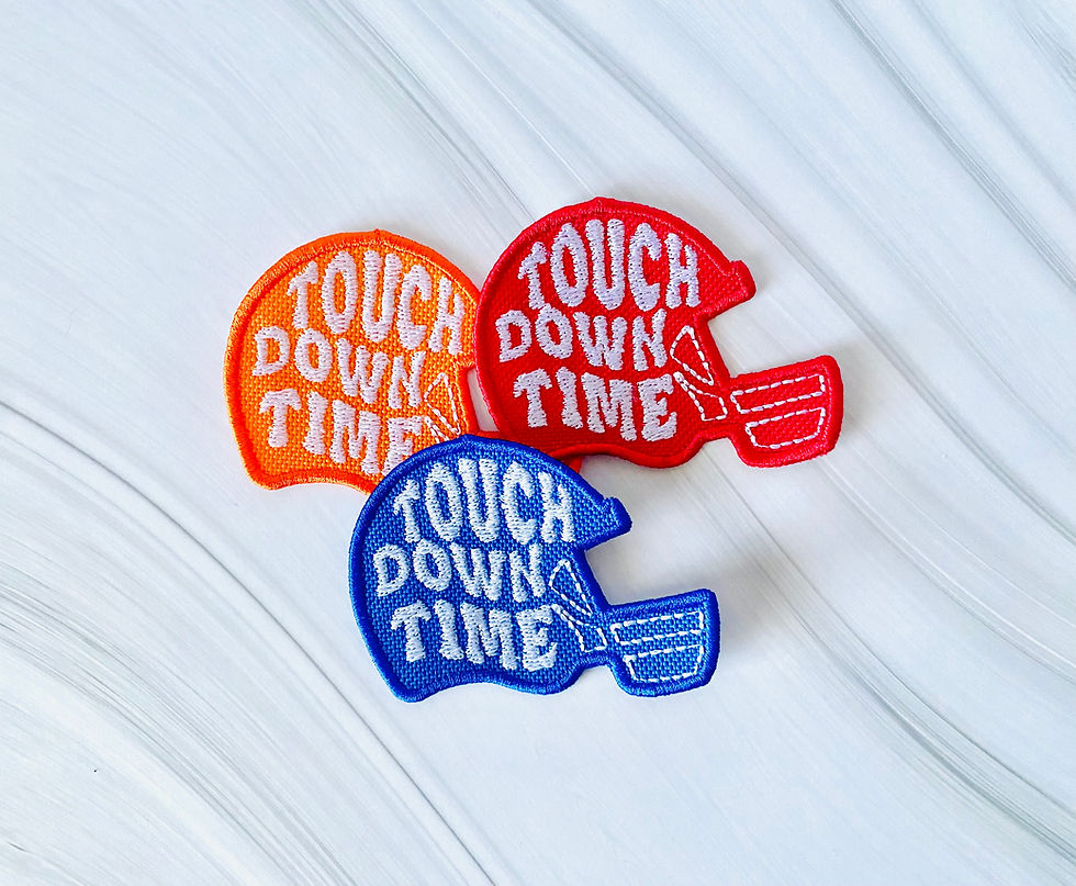 Thumbnail: Touchdown time football helmet embroidered iron-on patch