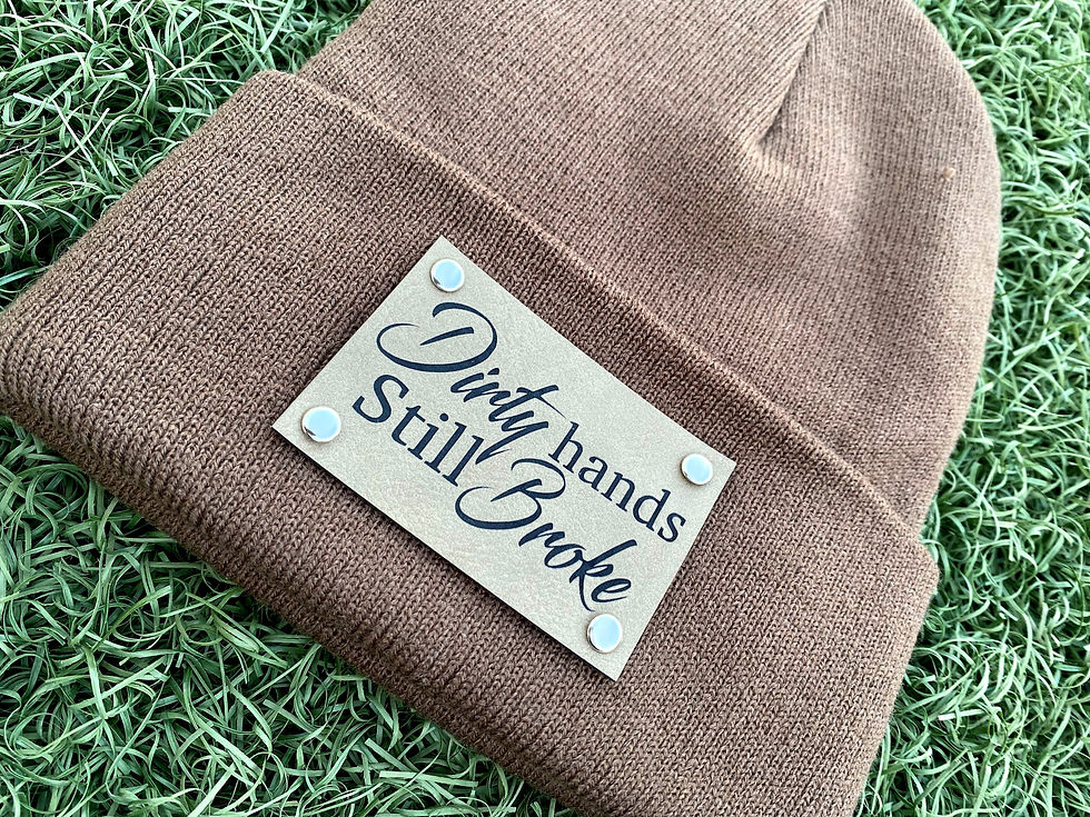 Thumbnail: Dirty hands, still broke funny mens beanie