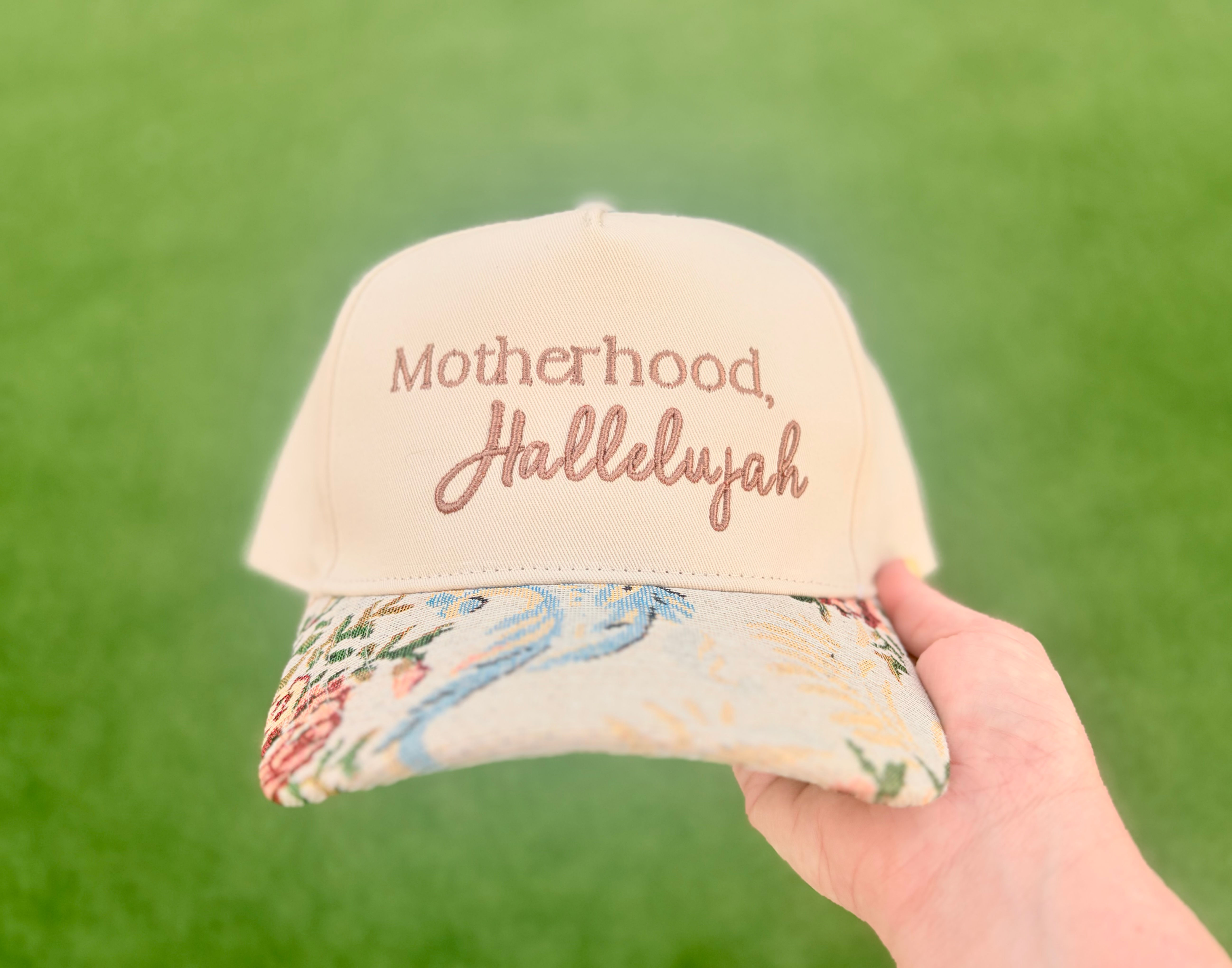 Motherhood, Hallelujah embroidered hat