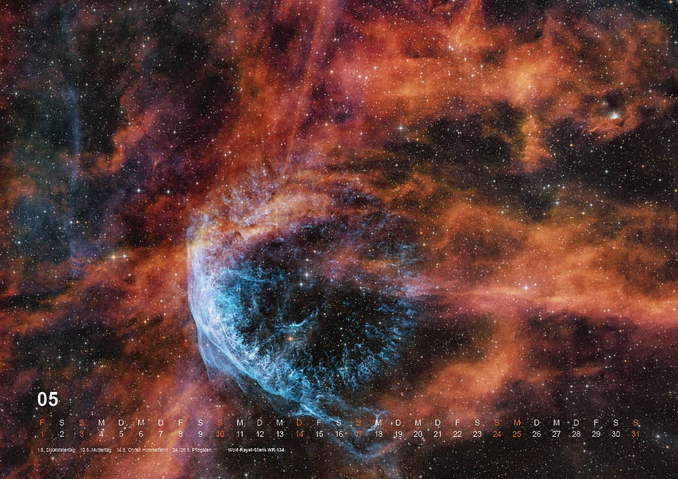 Thumbnail: A3 Premium-Kalender 2026 mit ausgewählten Astrofotografien