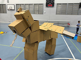 Cardboard sculpture from a workshop