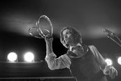 Benny the magician with linked rings at an event in Gosford