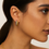 Thumbnail: Two Tone Half Square Shaped Gold Earrings 