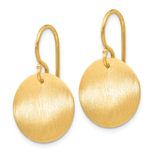 14k Satin Circle Disc Earrings