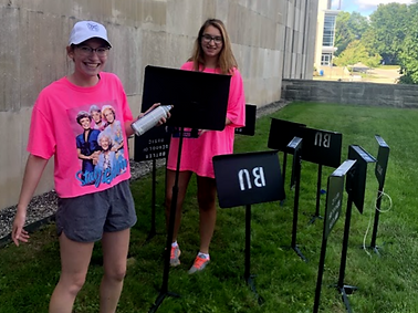 In 2019, Alpha Beta spent a Saturday cleaning, fixing, repainting all of the Ensemble chairs in Stands in Lilly Hall