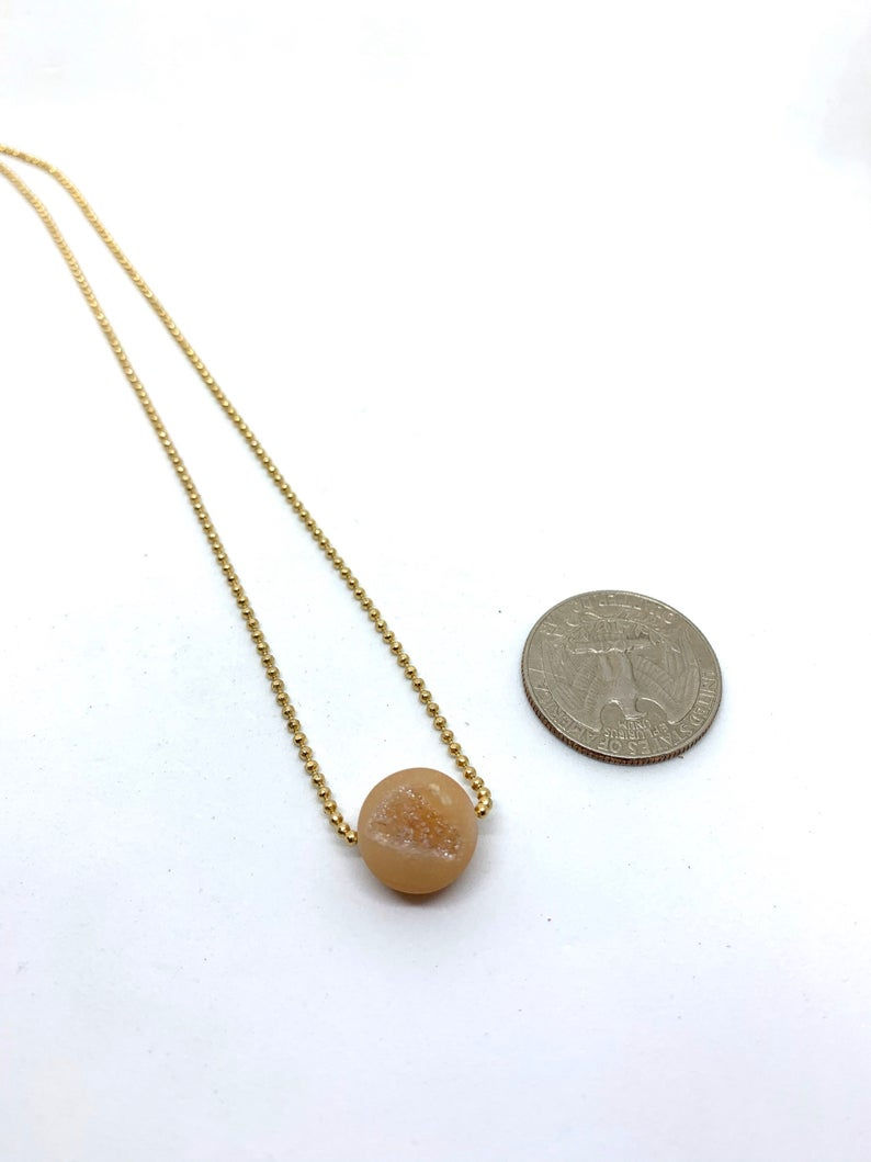Thumbnail: Gemstone Necklace, natural druzy necklace