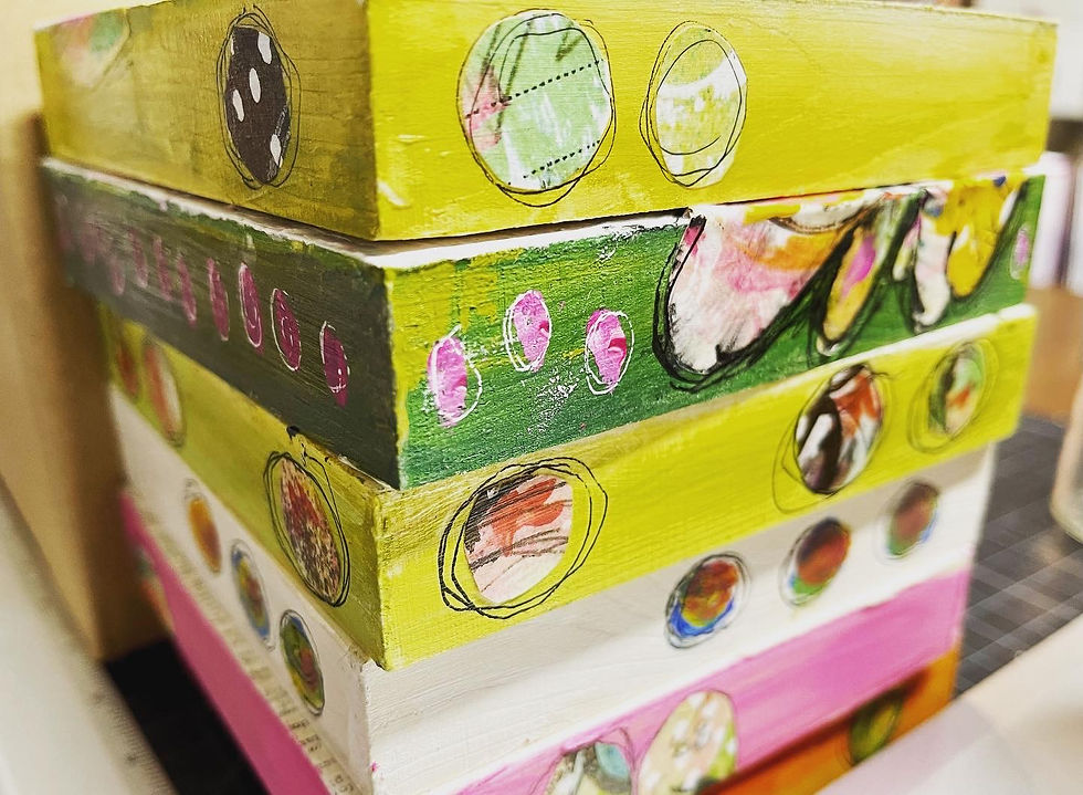 Thumbnail: Mixed media wall art, 5x5"