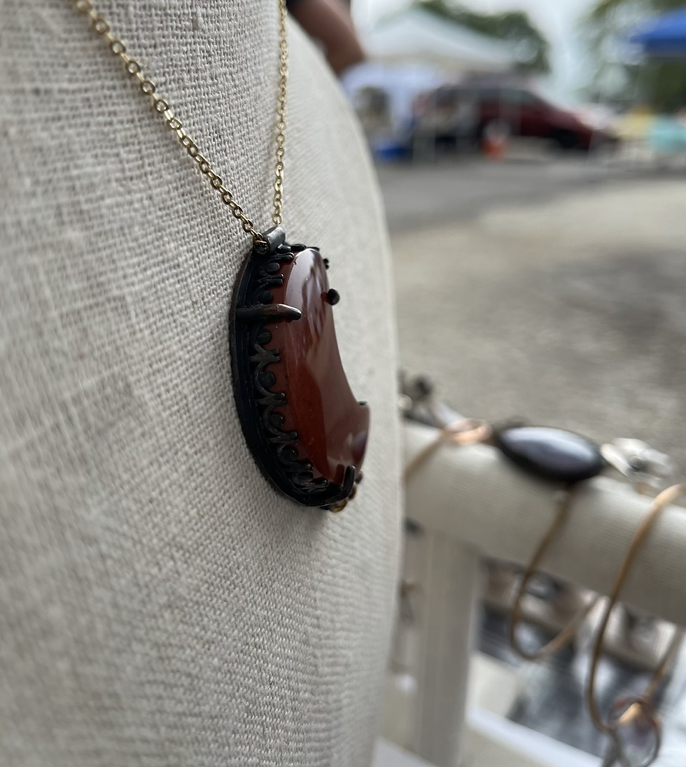Thumbnail: Red jasper moon necklace 