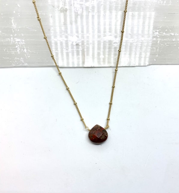 Thumbnail: Red poppy jasper necklace  