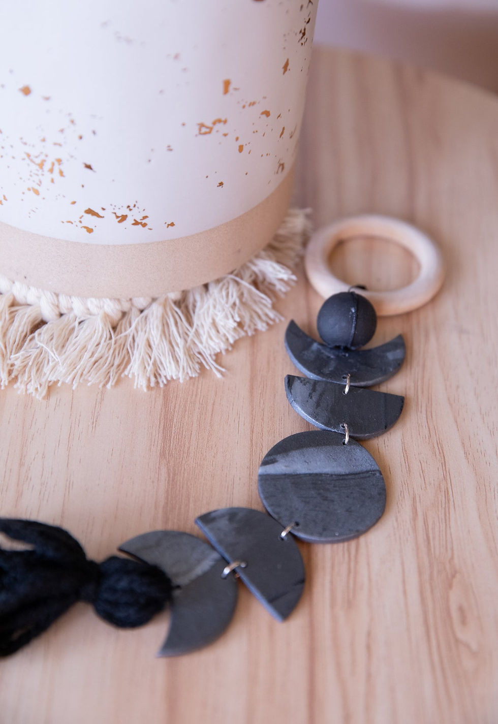 Thumbnail: Gray Mini Moon Phase Wall Hanging