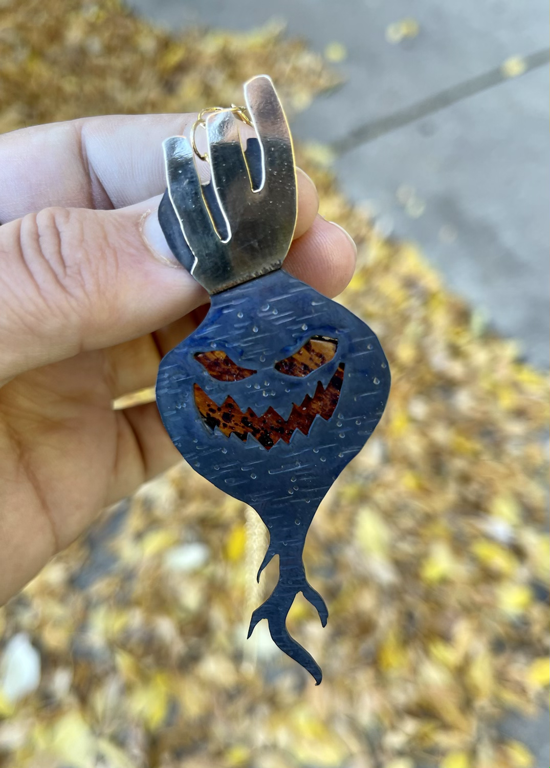 Jack O Lantern necklace, Baltic amber necklace