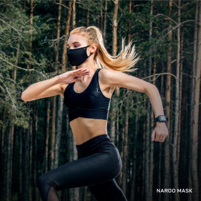 NAROO FU+ Copper - Barnijo deportivo filtrante para correr en la temporada de polen de primavera en el bosque