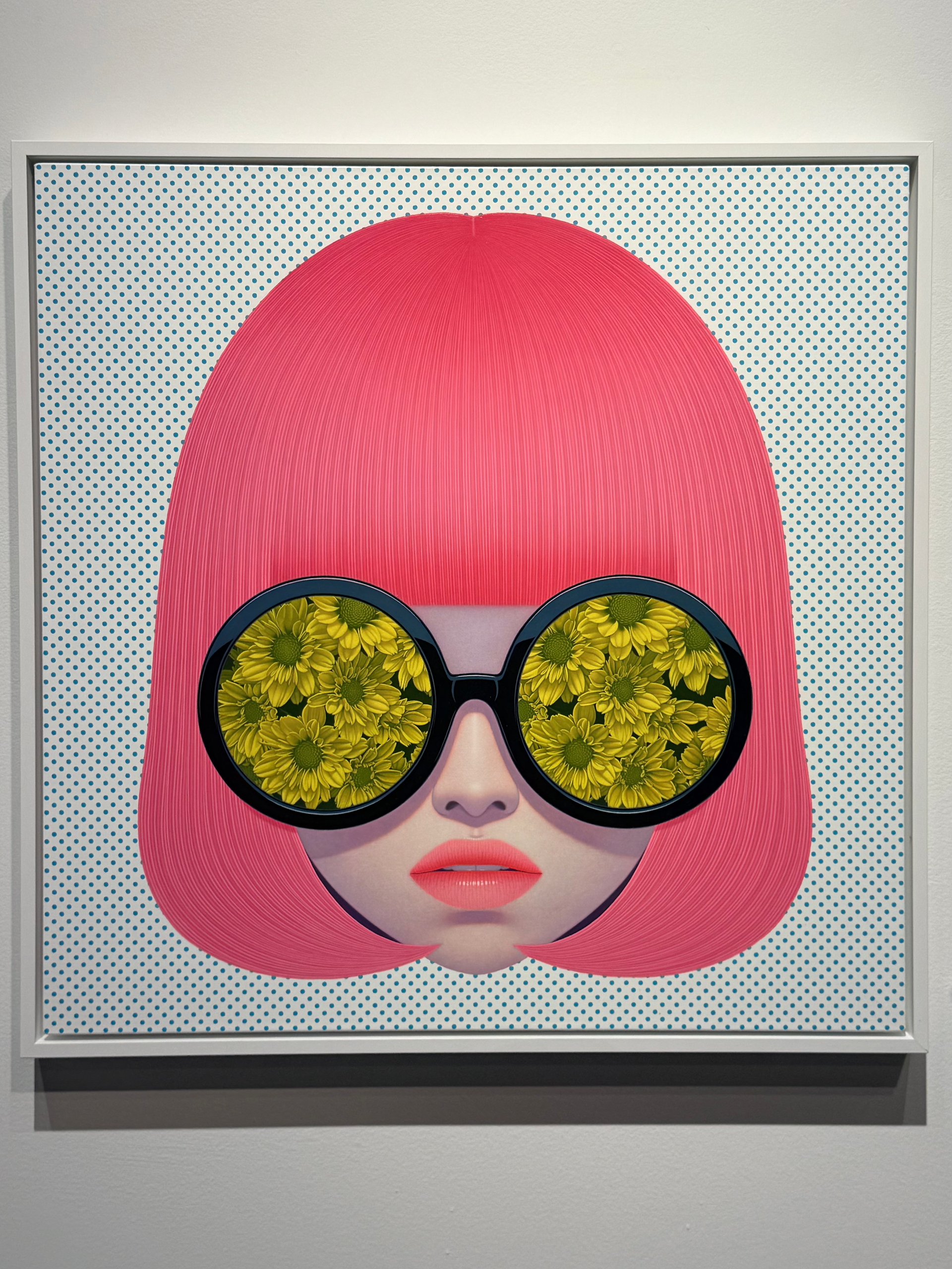 Kiseok Kim — Plastic with Flower Glasses, 2026, Oil on canvas, 24” x 24"