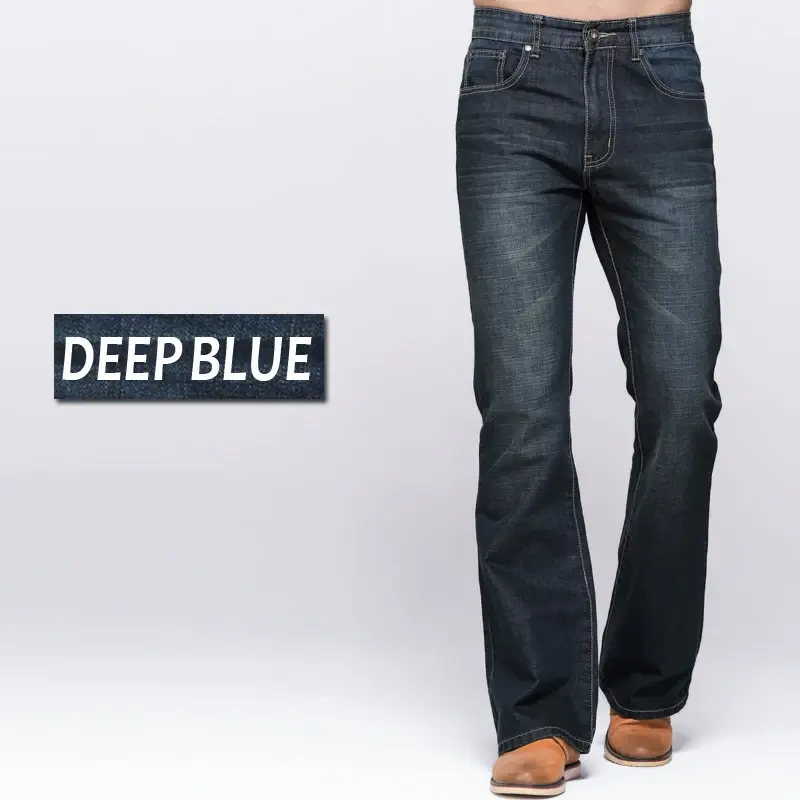 縮圖：Mens Boot Cut Leg Fit Jeans  Stretch Denim Flare Deep Blue  Fashion[ rs=7636/-]