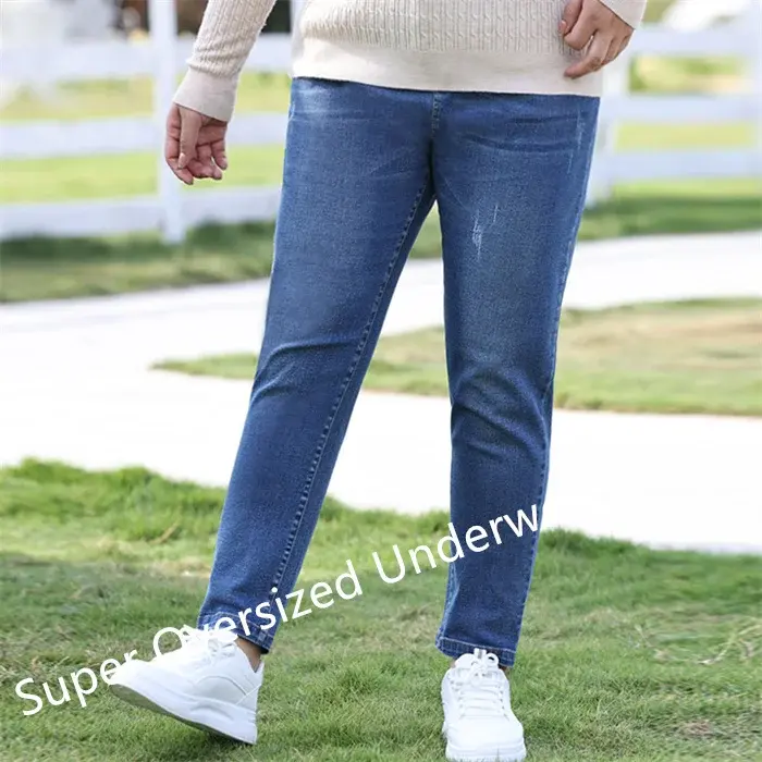 Thumbnail: Girls Jeans High Waist Plus Size 7XL 6XL 5XL Stretched  Slim Fit Ladies Pencil P