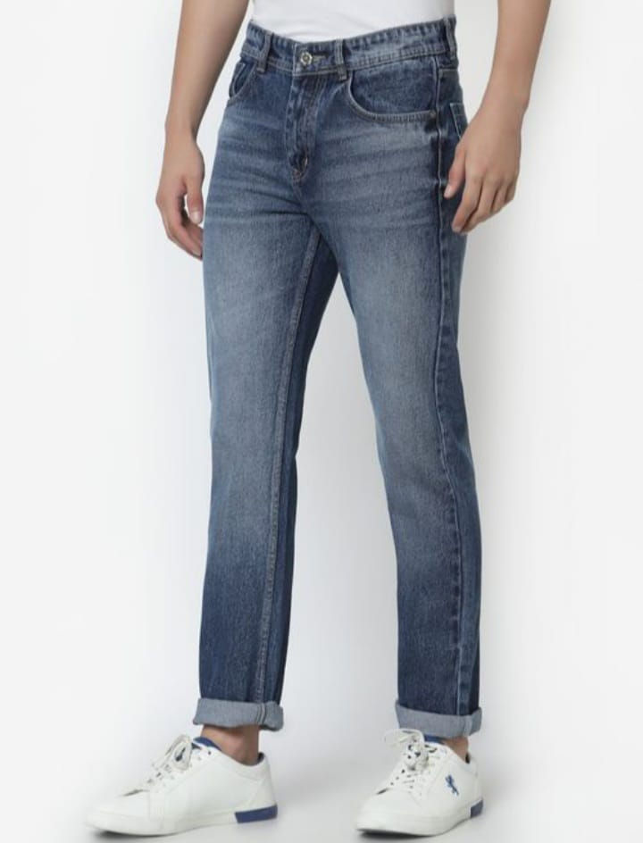 Miniature : FEVER MEN'S COTTON LYCRA KNITTED BRANDED JEANS.