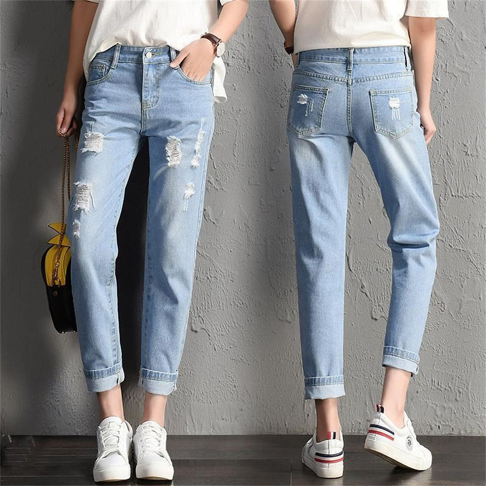Thumbnail: Denim Pants Ripped Hole Jeans Casual  Pants Sexy Vintage Pencil Calca Jeans