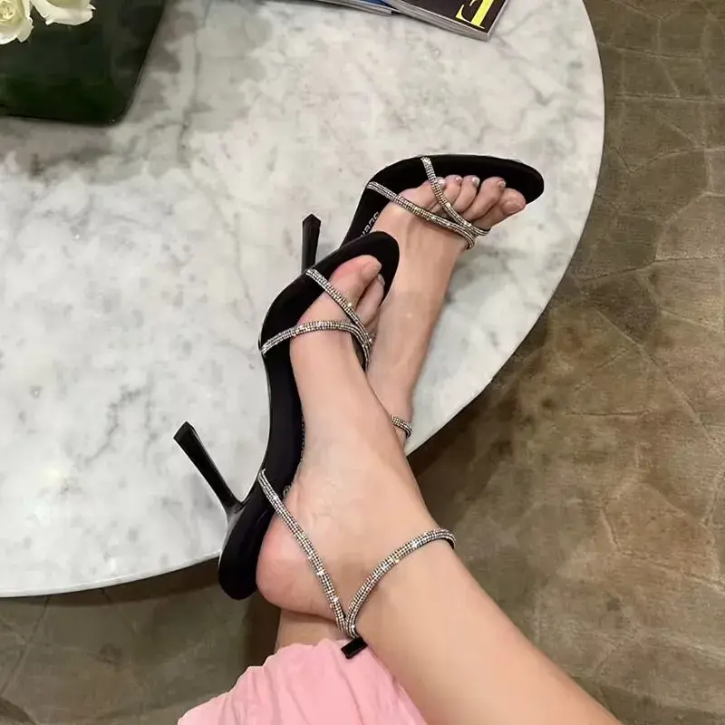 Miniature : Female Sandal Comfort Shoes for Women High Heels 2024 Summer Buckle Strap Girls 