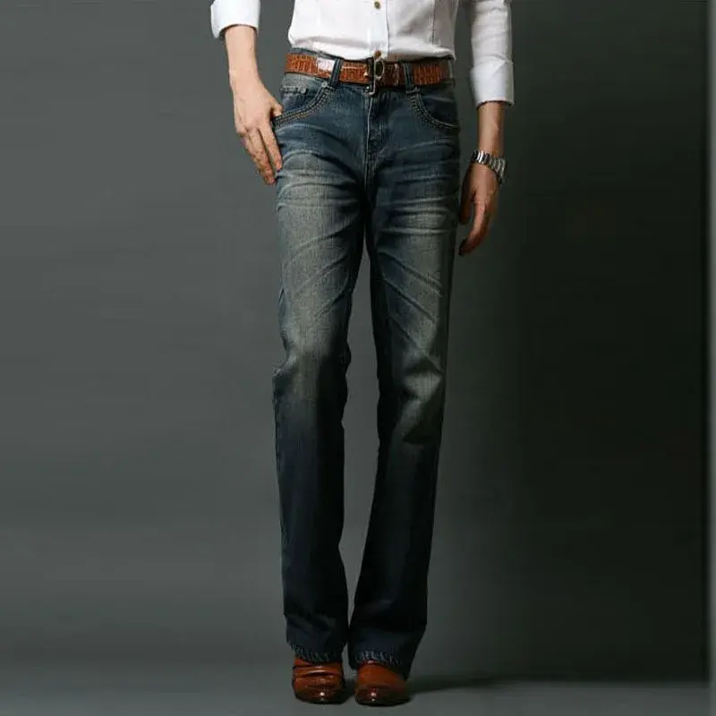 Thumbnail: Mens Flared Bootcut    Leg Fit Classic Denim Flare Vintage  jeans.