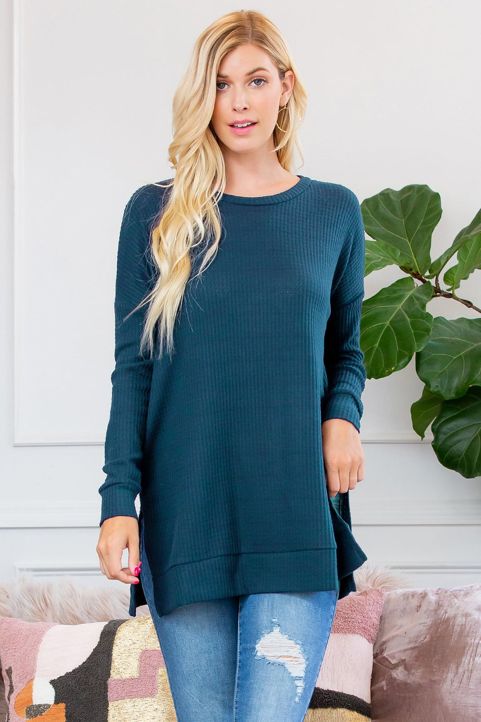 الصورة المصغرة: Brushed Thermal Waffle Sweater