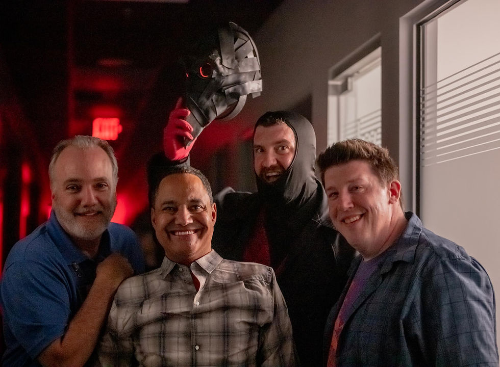 Eric Huskisson, Jeffrey Reddick, Jesse McDonald & P.J Starks behind the scenes of New Fears Eve