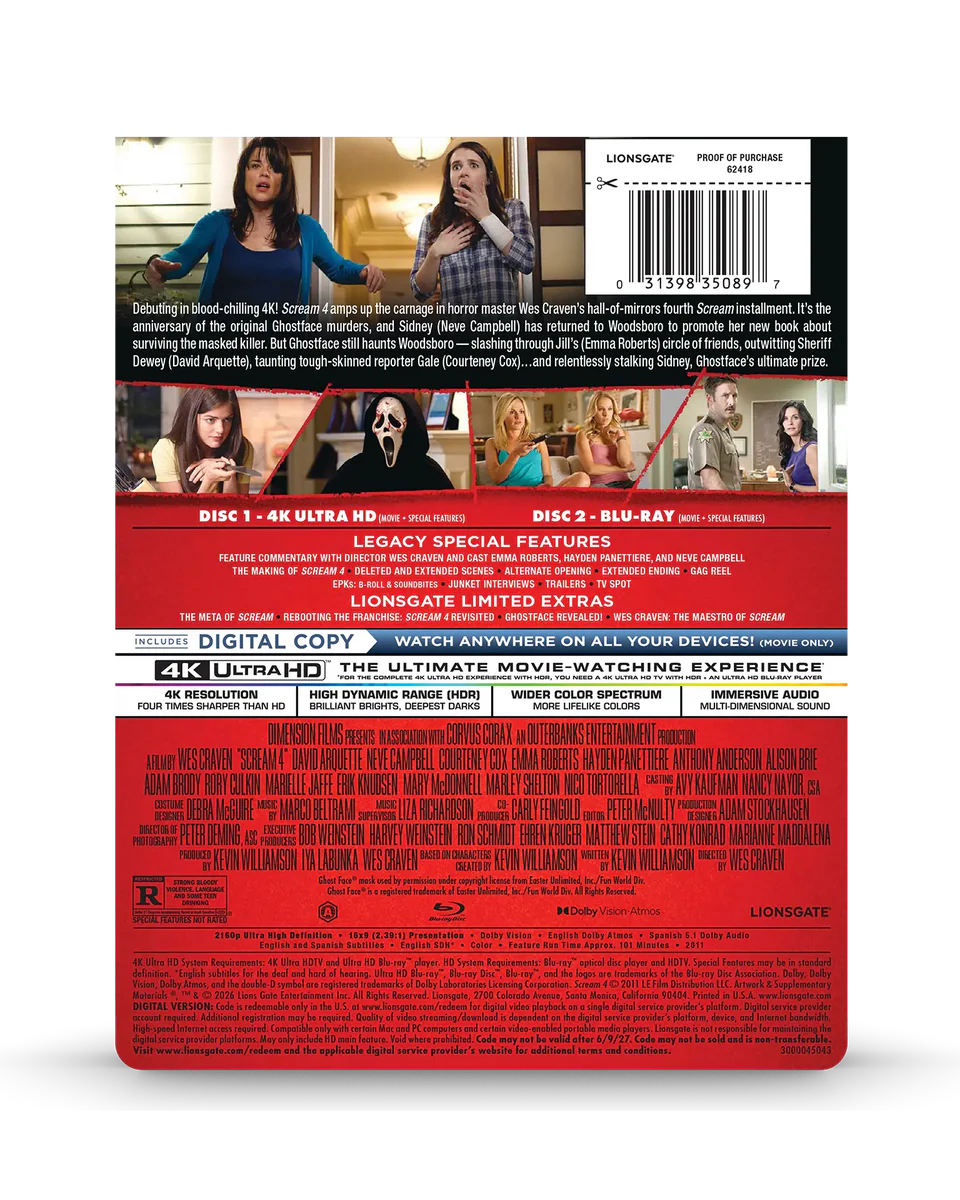 Scream 4 4K Steelbook release