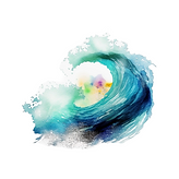 Watercolor of wave (water)