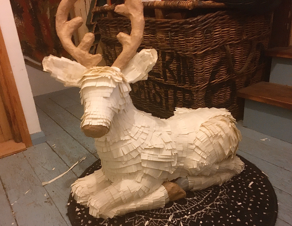 Reindeer Christmas Shop Window Sweet Shop Sustainable Eco Plastic Free Recyclable Paper