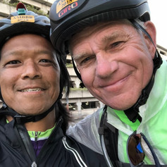 Bernard thought it was pretty funny that he helped me across the finish line in AMBBR 2018!! -Michael Copley