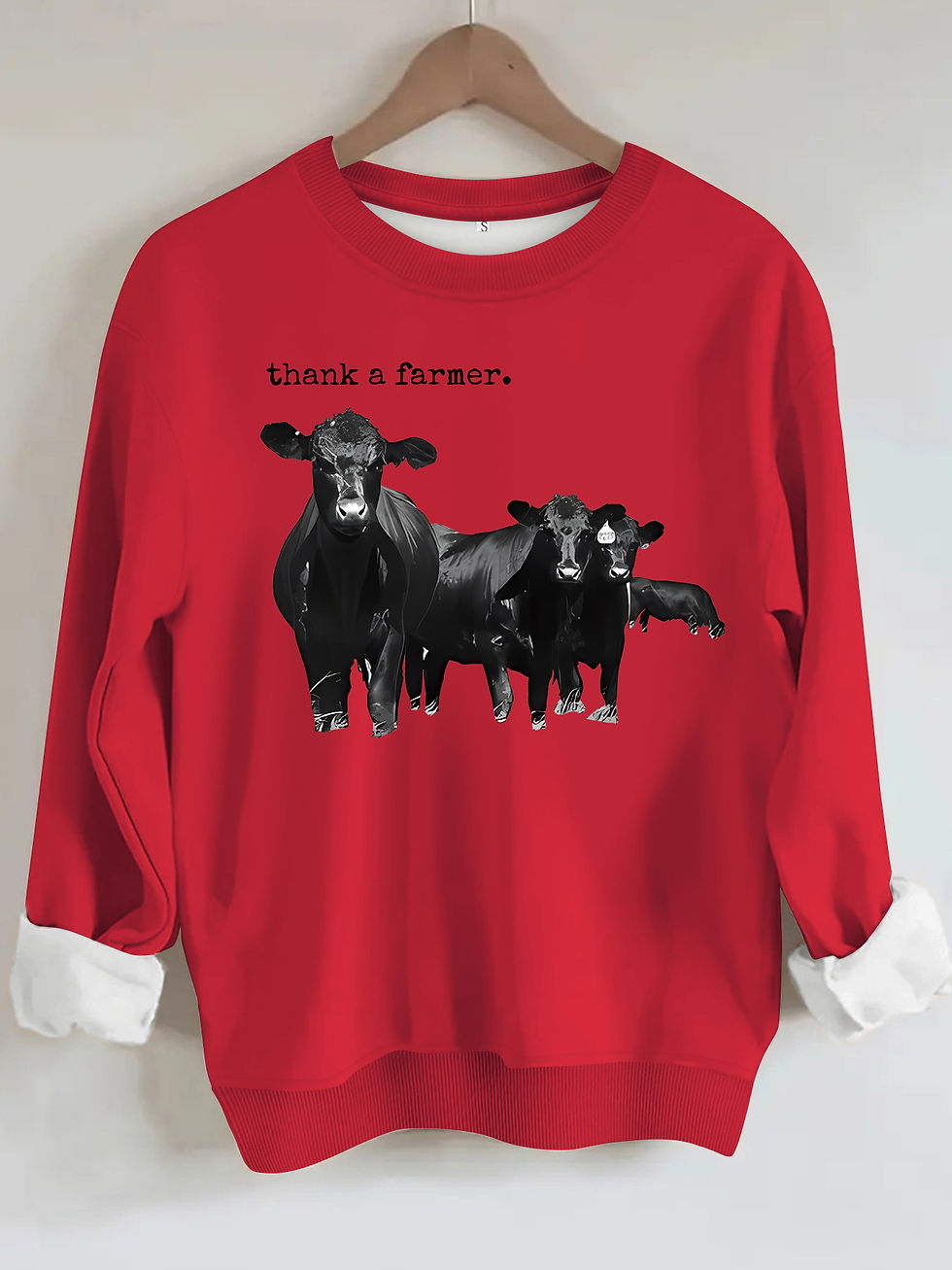 Thumbnail: Cowboy and letter printed long sleeved sweatshirt