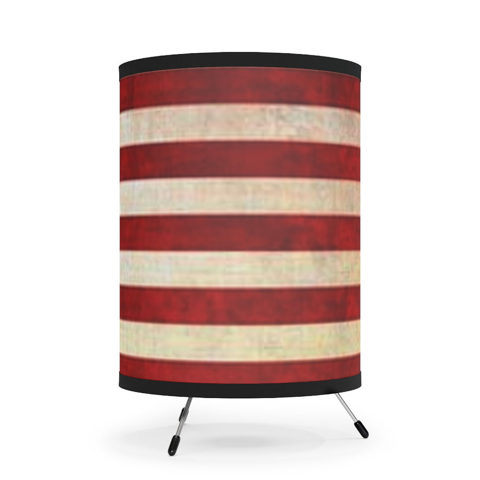Thumbnail: Patriotic Tripod Lamp, US Flag Shade, American Home Decor