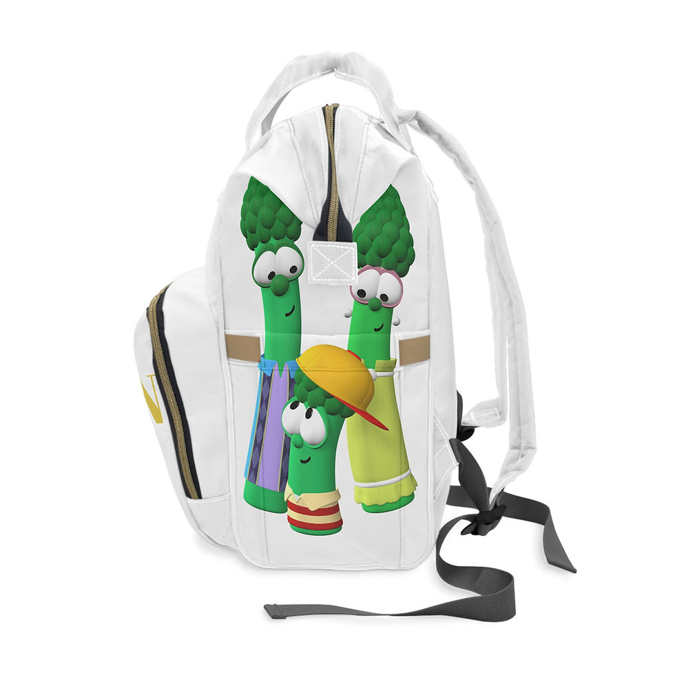 Thumbnail: Fun Veggie Tales Diaper Backpack, Baby Bag, Toddler Backpack