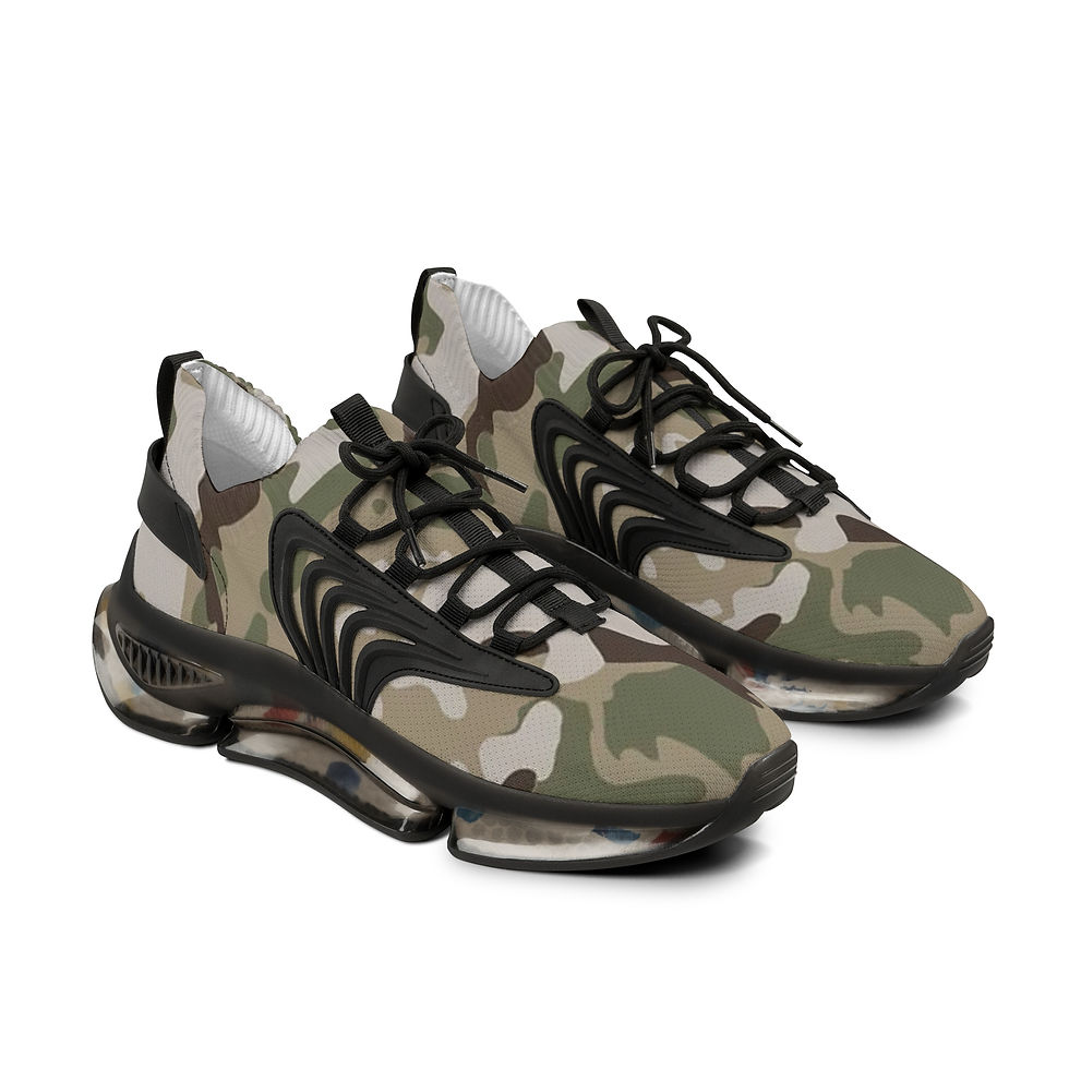 Thumbnail: Stylish Men's Mesh Sneakers - Trendy Camo Footwear 