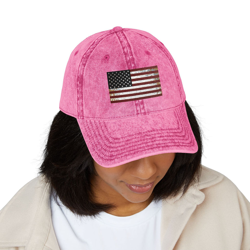 Thumbnail: Embroidered Vintage Cap - American Flag Design