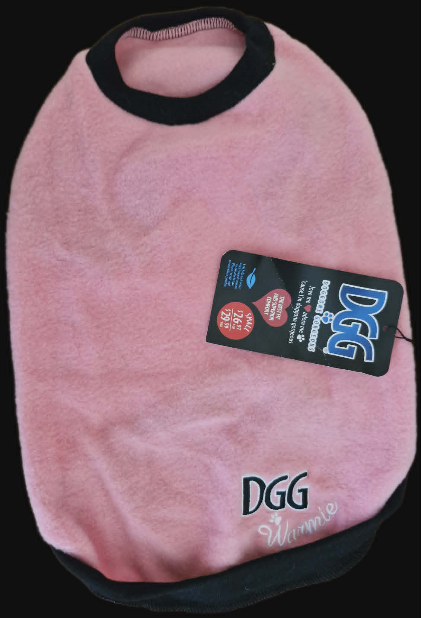 DGG - DogGone Gorgeous Warmie - Size Small Pink, Blue or Black