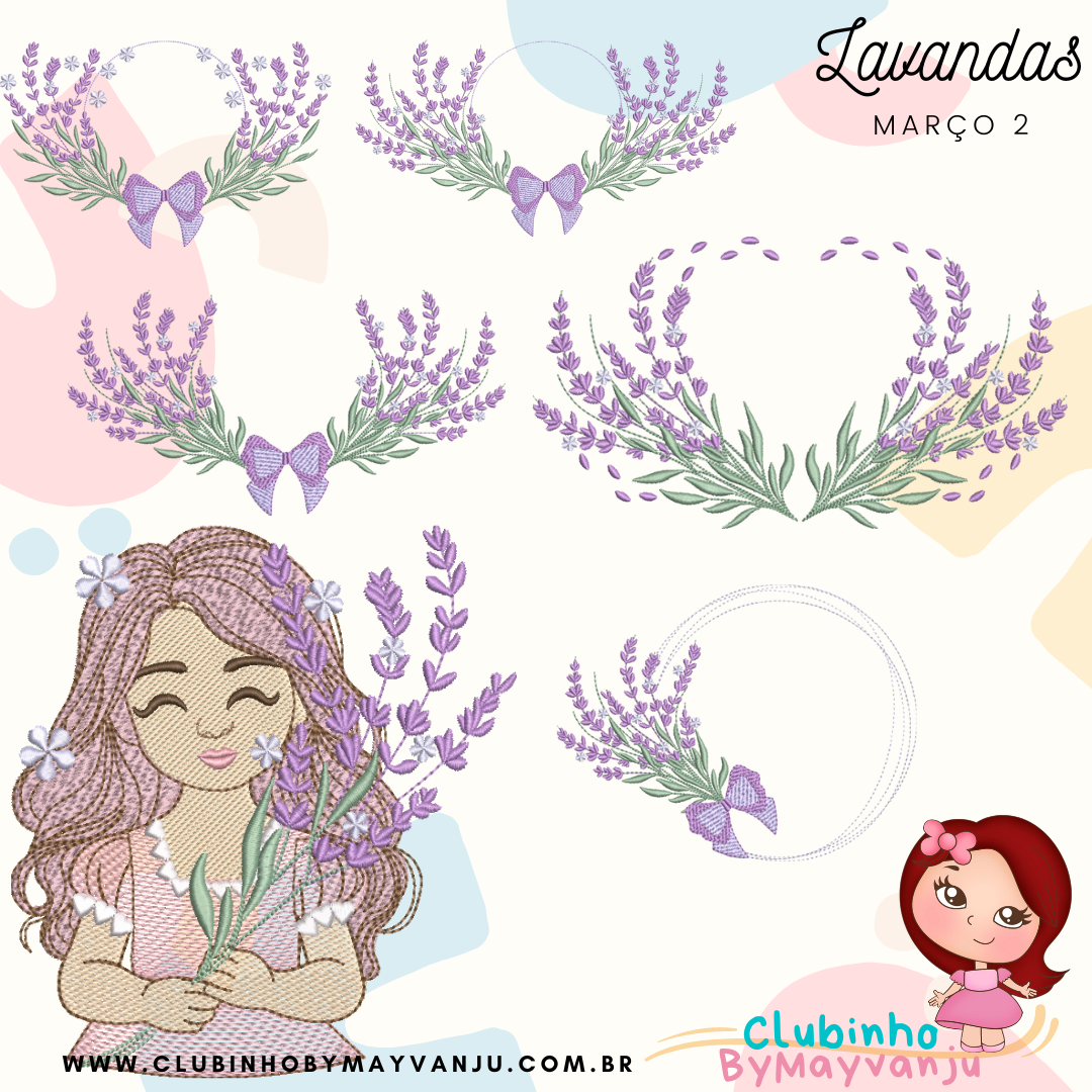 Molduras e menina Lavanda