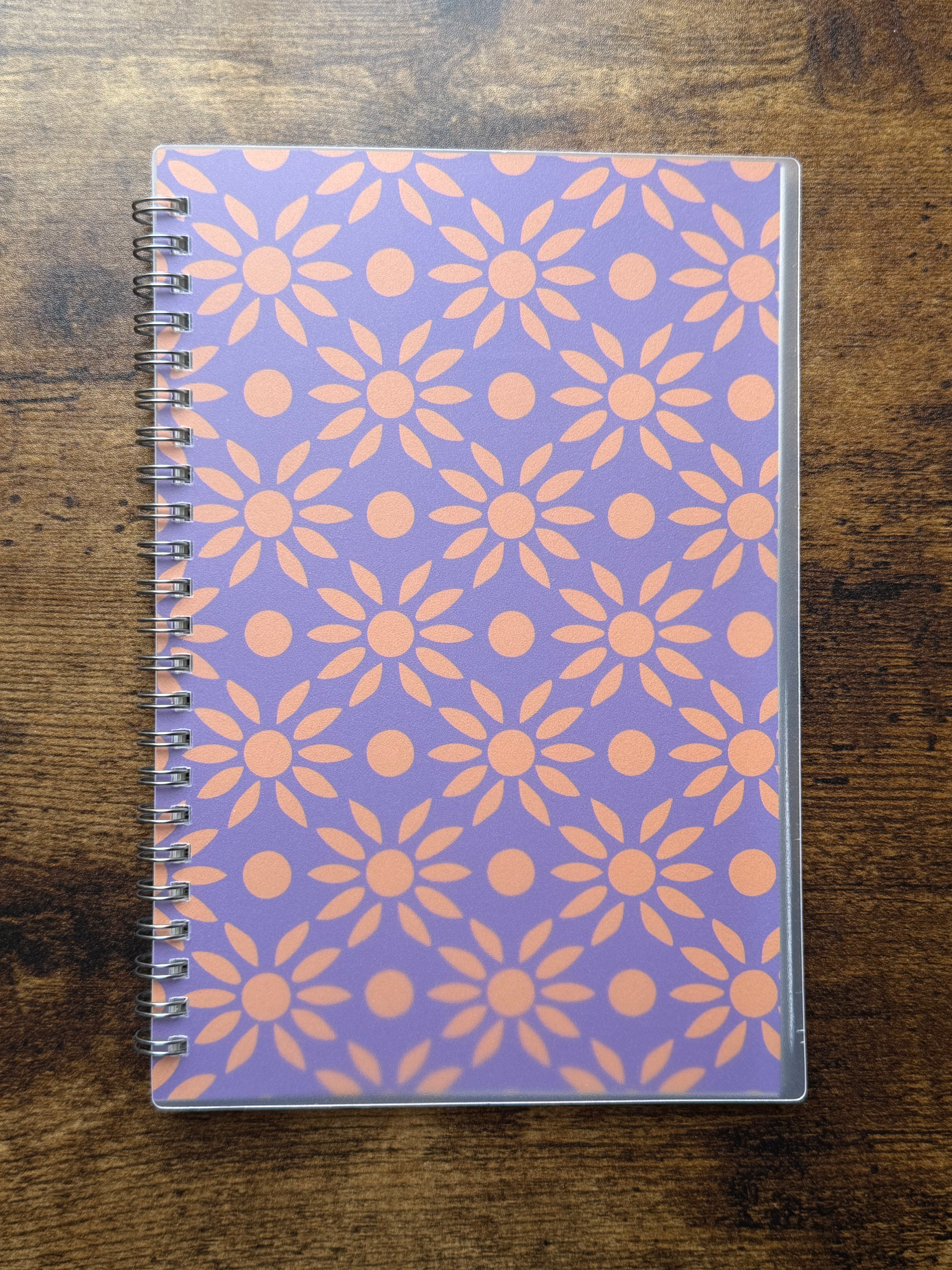 A5 Size - Purple Flower Textile Pattern Notebook