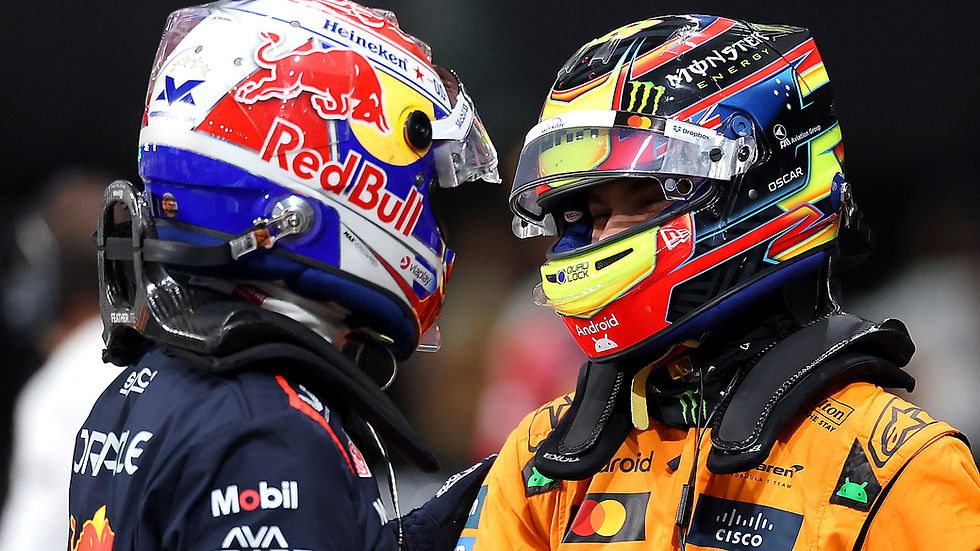 Max Verstappen (Left) Oscar Piastri (Right) (Photo by Alex Pantling/Getty Images)