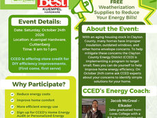 Clayton County Energy District Energy Efficiency Demonstration Day on Saturday, October 24th in Guttenberg