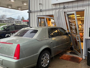 Garnavillo Mini-Mart damaged after juvenile on an instruction permit inadvertently pressed the accelerator. No injuries reported